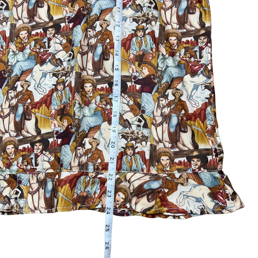 Western Print Maxi Skirt Cowboy Cowgirl Rodeo Ruffle Hem‎ Long Skirt - Picture 2 of 9